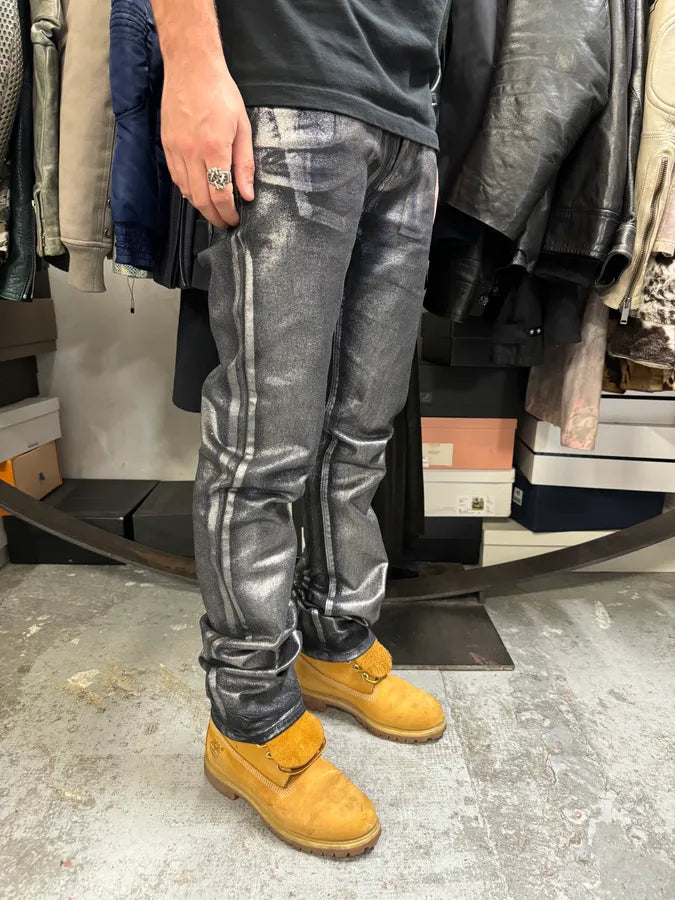 Gucci Black & Silver Skinny Trompe L’oeil Jeans vcSaIOD 2