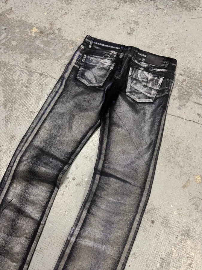 Gucci Black & Silver Skinny Trompe L’oeil Jeans vcSaIOD 7