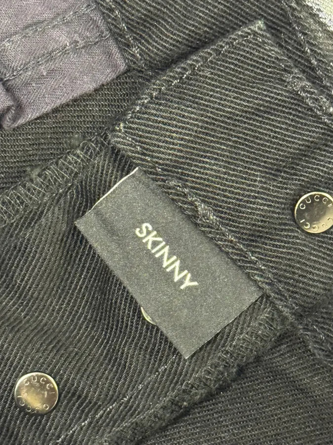 Gucci Black & Silver Skinny Trompe L’oeil Jeans vcSaIOD 9