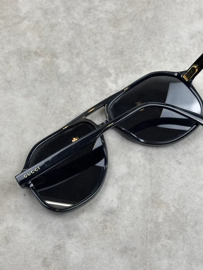 Gucci Black Acetate Aviator Sunglasses PxzYcKx 8