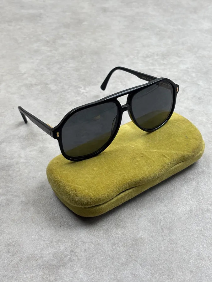 Gucci Black Acetate Aviator Sunglasses PxzYcKx 0