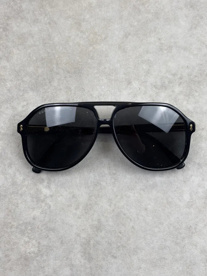 Gucci Black Acetate Aviator Sunglasses PxzYcKx 3
