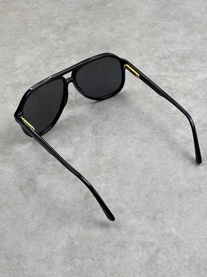 Gucci Black Acetate Aviator Sunglasses PxzYcKx 6