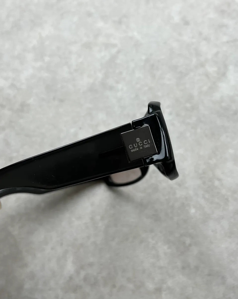 Gucci Black Acetate Rectangular Sunglasses dAIKVLk 6