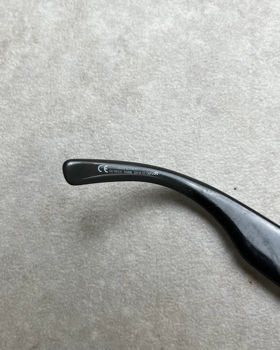 Gucci Black Acetate Rectangular Sunglasses dAIKVLk 8