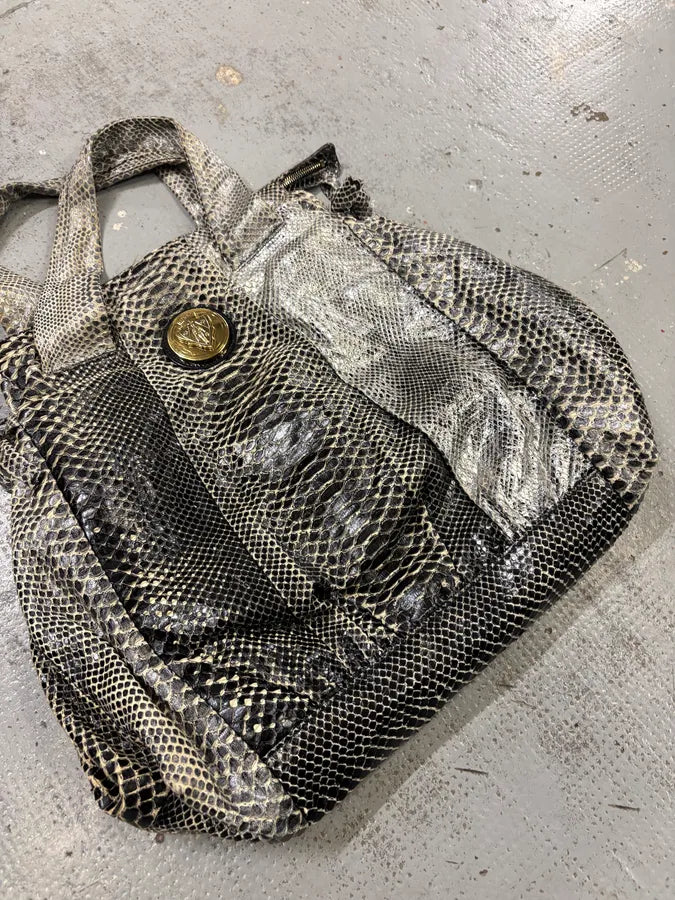 SS2008 Gucci Black & Silver Python Leather Tote Bag by Frida Giannini fbWaNxf 3