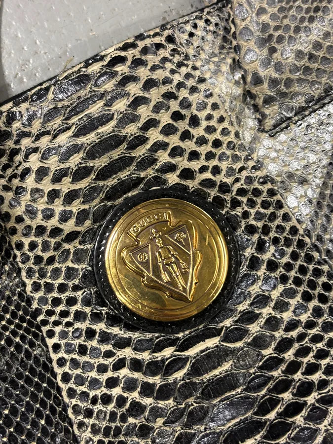 SS2008 Gucci Black & Silver Python Leather Tote Bag by Frida Giannini fbWaNxf 6