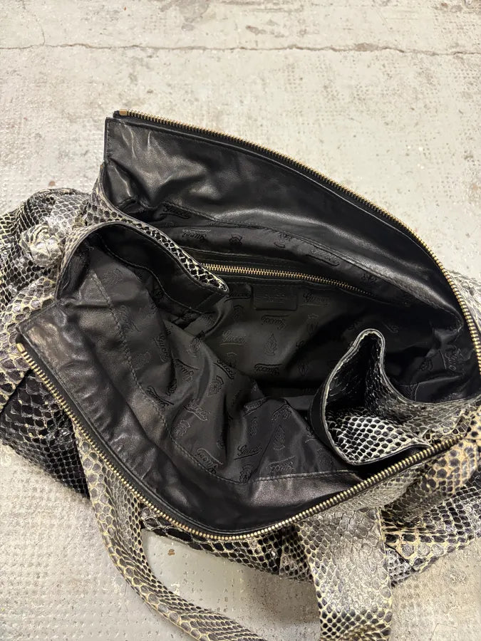 SS2008 Gucci Black & Silver Python Leather Tote Bag by Frida Giannini fbWaNxf 5