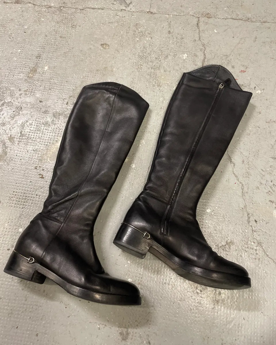 Gucci Black Ankle Leather Boots (38eu/us5.5) 0