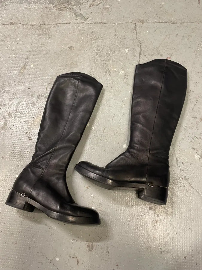 Gucci Black Ankle Leather Boots (38eu/us5.5) 1