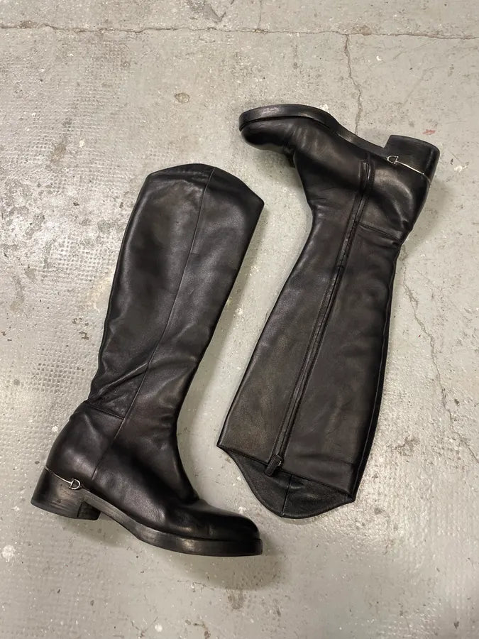 Gucci Black Ankle Leather Boots (38eu/us5.5) 2
