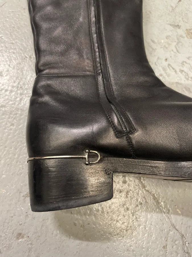 Gucci Black Ankle Leather Boots (38eu/us5.5) 4
