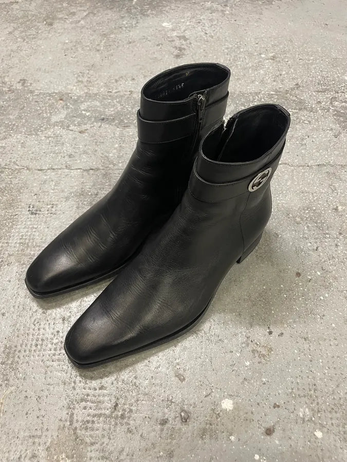 Gucci Black Ankle Leather Boots (42eu/us8.5) 2
