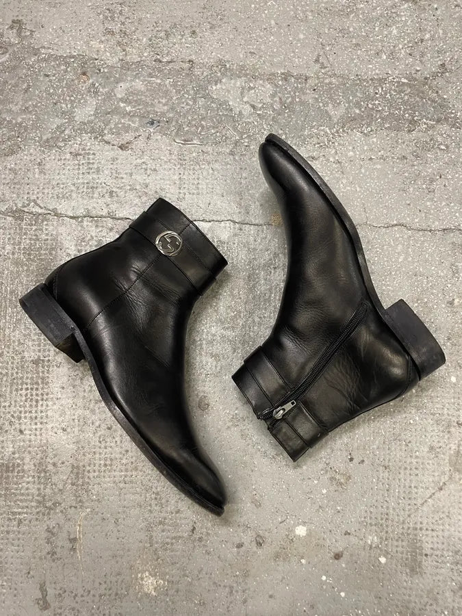 Gucci Black Ankle Leather Boots (42eu/us8.5) 5