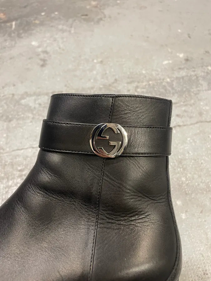 Gucci Black Ankle Leather Boots (42eu/us8.5) 6