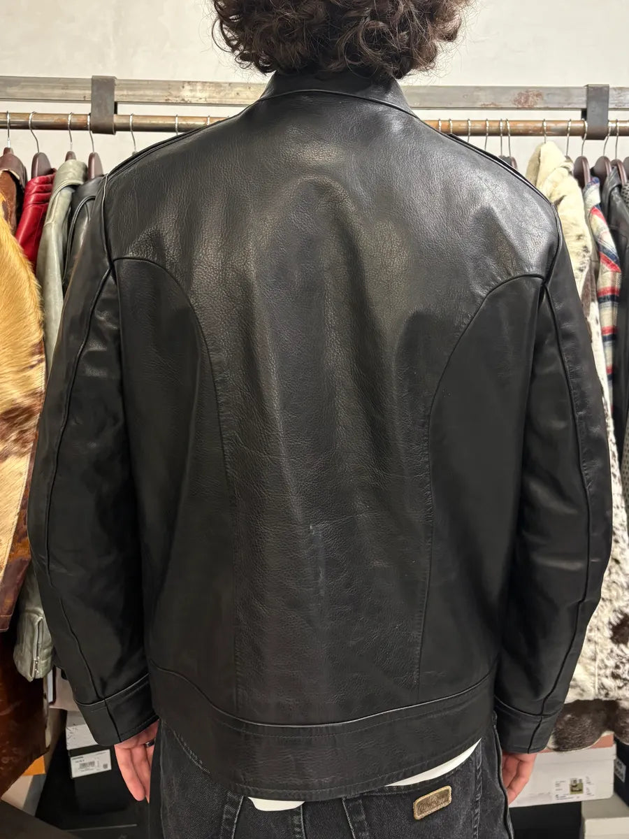 Gucci Black Asymmetrical Black Buttoned Premium Leather Jacket PIbnkIV 2