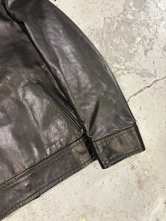 Gucci Black Asymmetrical Black Buttoned Premium Leather Jacket PIbnkIV 5