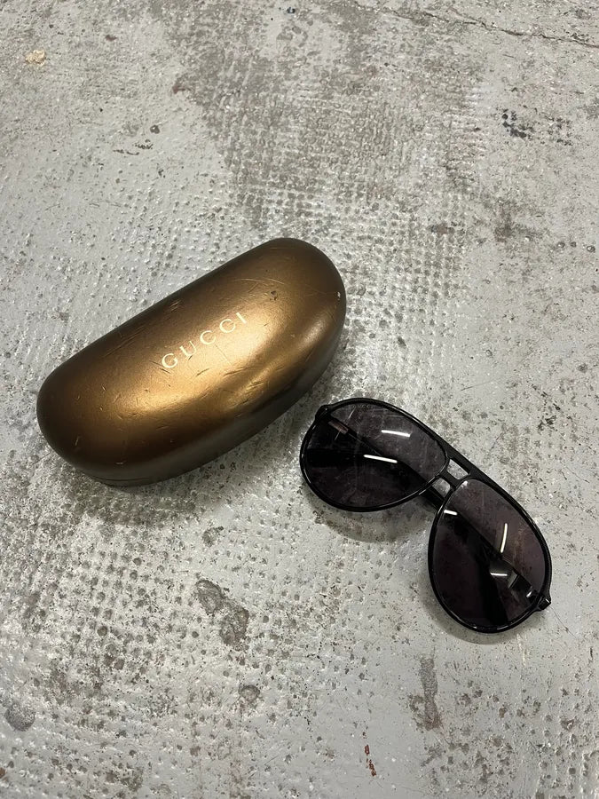 Gucci Black Aviator Pilot Sunglasses tHpKoat 0