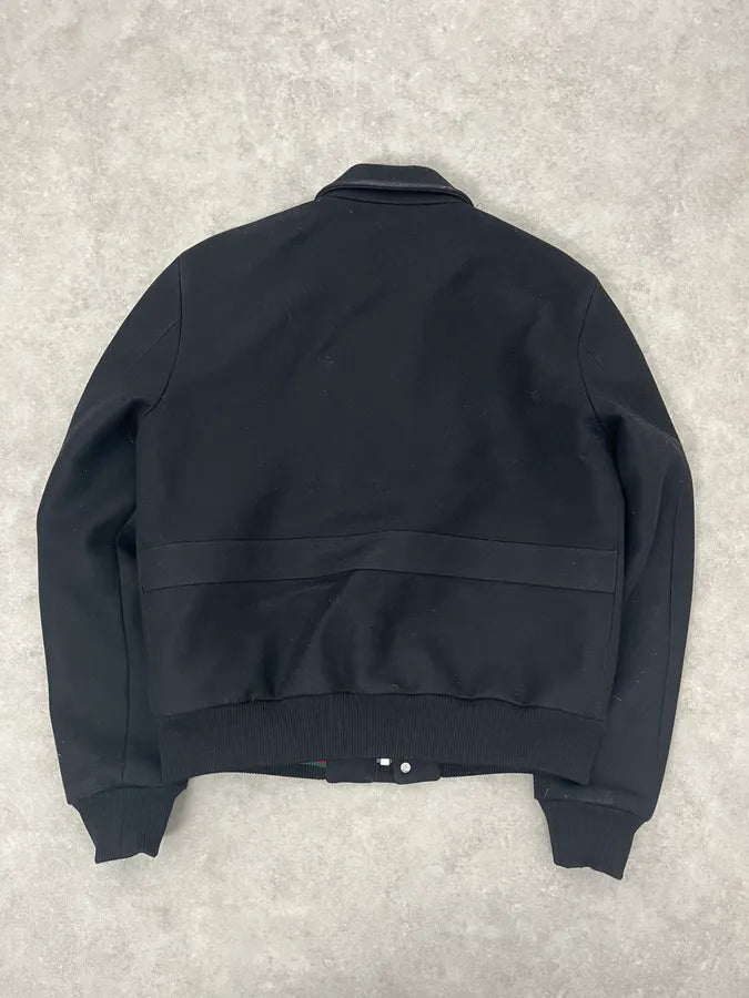 AW2014 Gucci Black Wool Bomber Jacket JaNwSOV 5