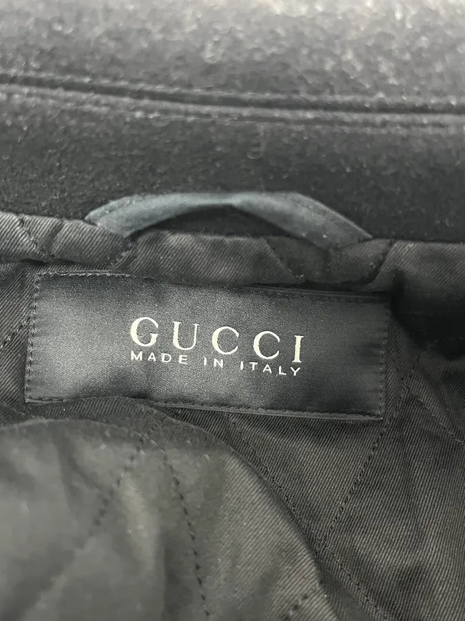 AW2014 Gucci Black Wool Bomber Jacket JaNwSOV 8