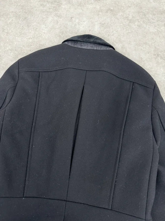 AW2013 Gucci Black Buttoned Classy Wool Officer Coat LkDiIsa 7