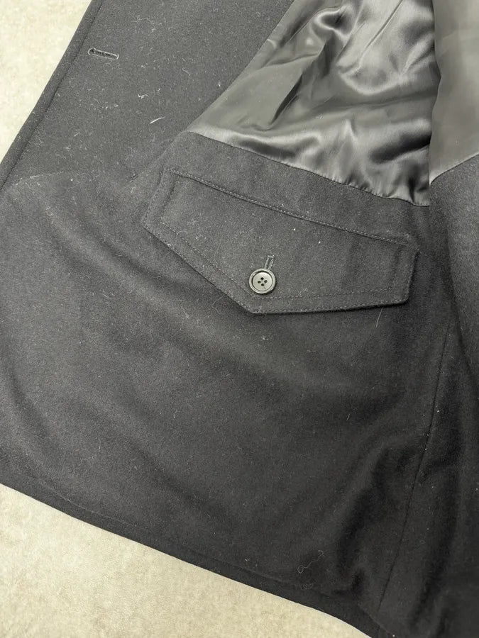 AW2013 Gucci Black Buttoned Classy Wool Officer Coat LkDiIsa 10