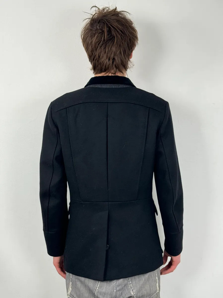 AW2013 Gucci Black Buttoned Classy Wool Officer Coat LkDiIsa 3