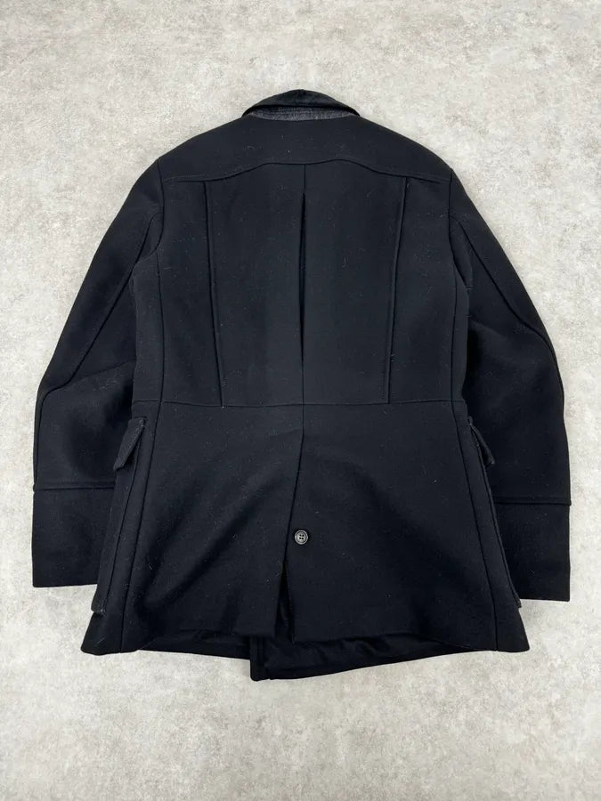 AW2013 Gucci Black Buttoned Classy Wool Officer Coat LkDiIsa 4