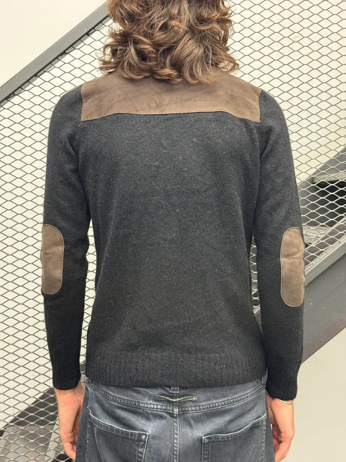 AW2007 Gucci Black Suede Patches Turtleneck Sweater by Frida Giannini csNuyhf 2