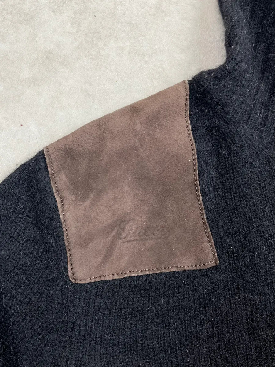 AW2007 Gucci Black Suede Patches Turtleneck Sweater by Frida Giannini csNuyhf 6