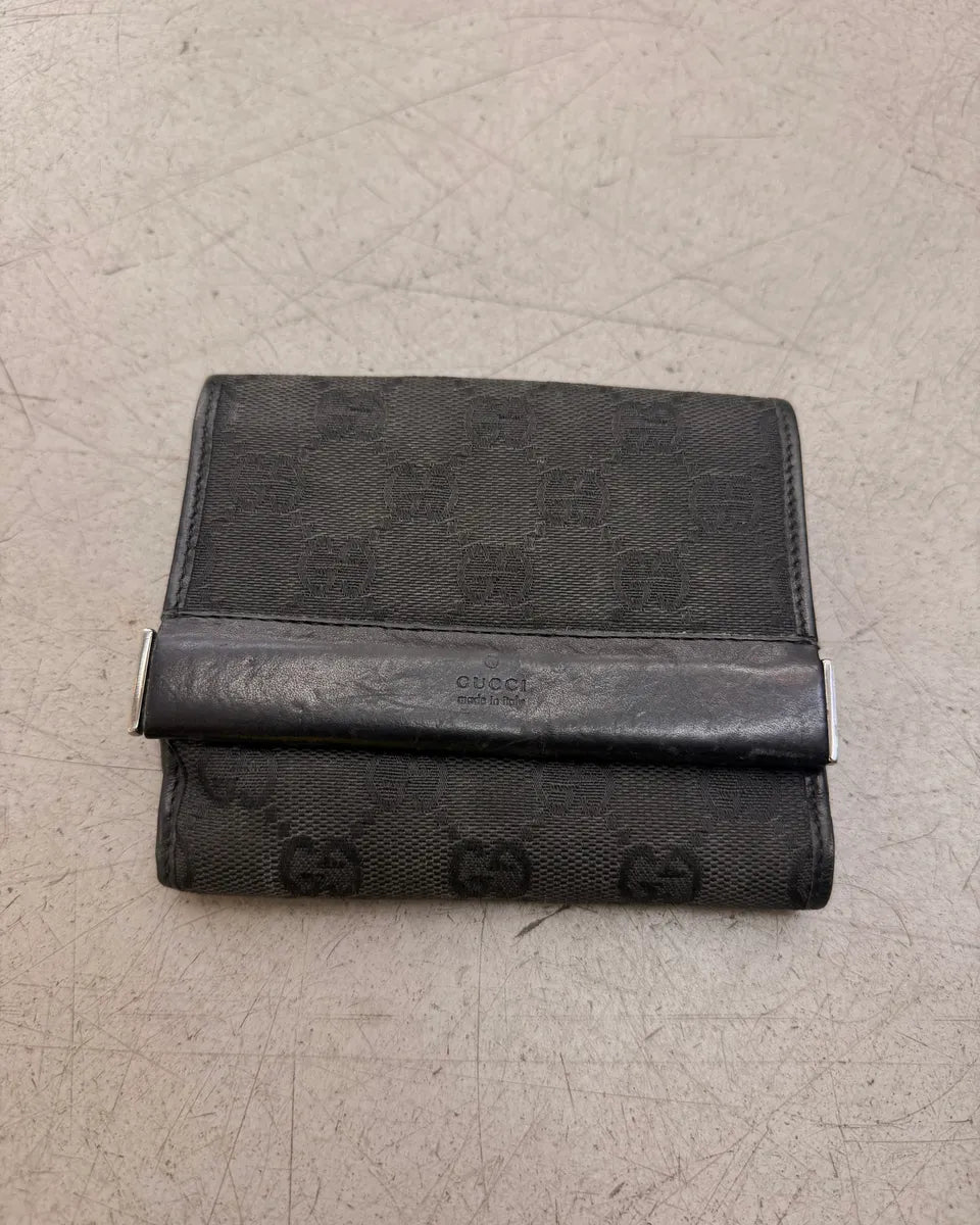 Gucci Black Canvas Leather GG Monogram Wallet ZVfjmYo 0
