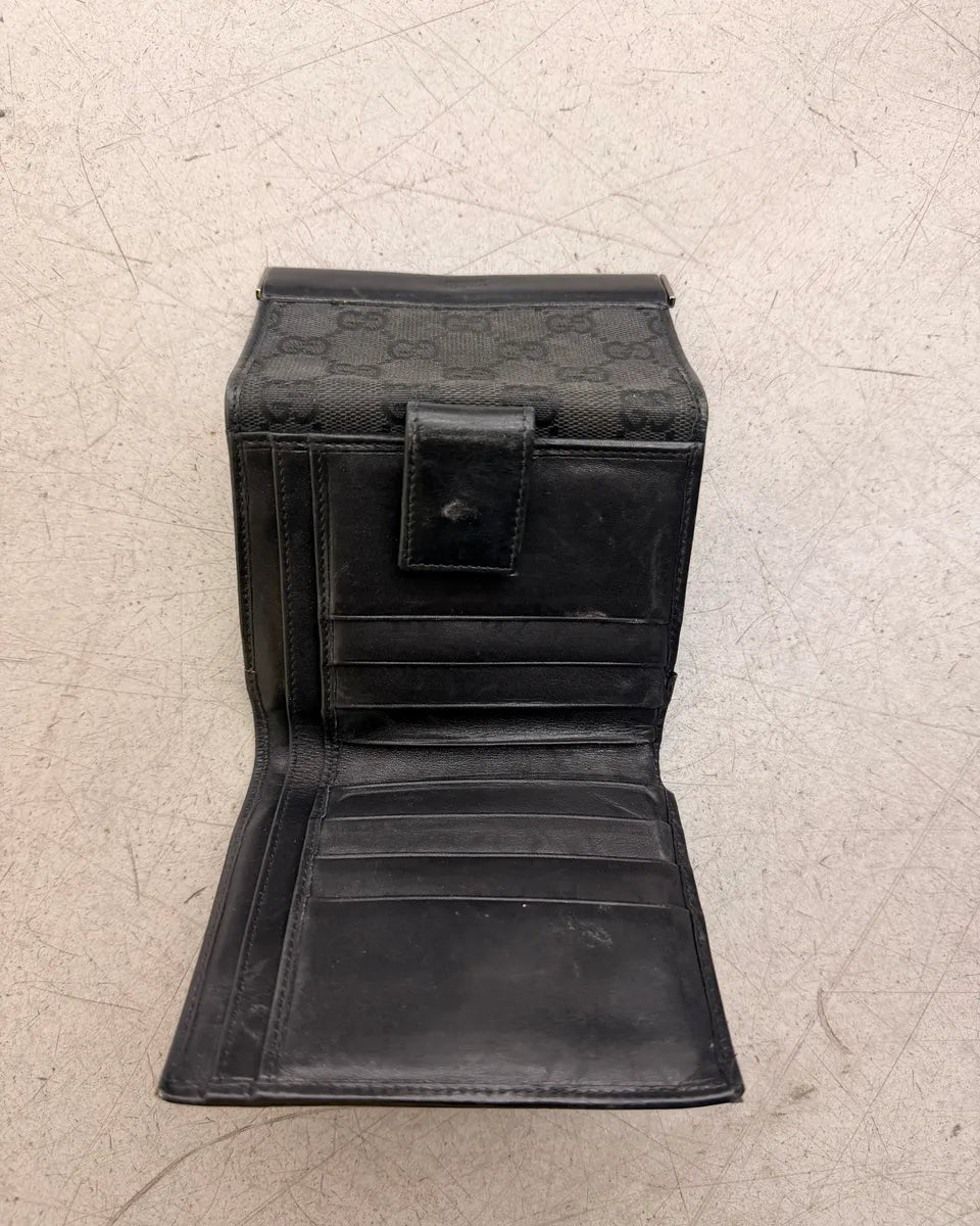 Gucci Black Canvas Leather GG Monogram Wallet ZVfjmYo 3