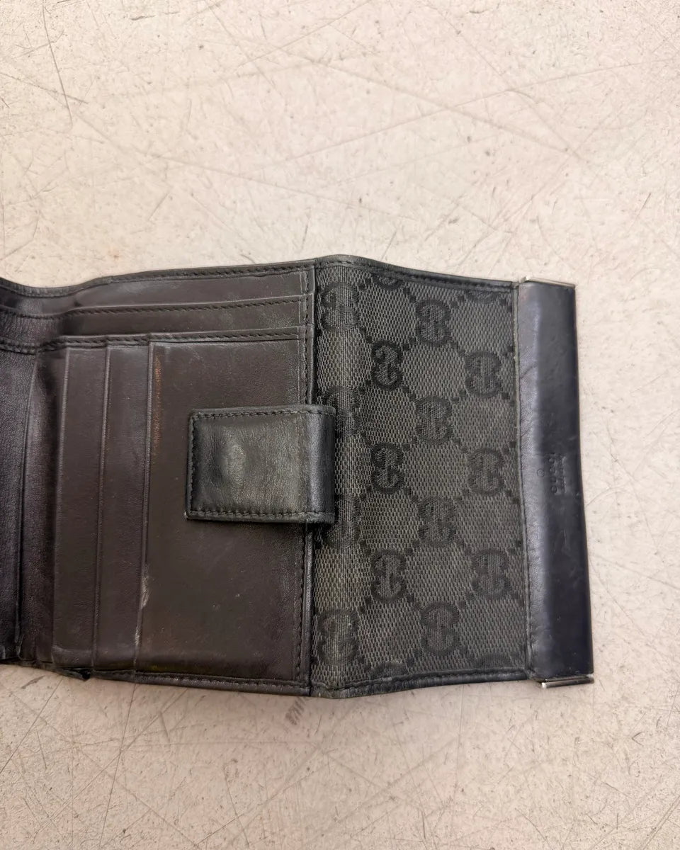 Gucci Black Canvas Leather GG Monogram Wallet ZVfjmYo 4