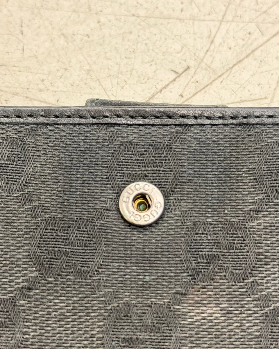 Gucci Black Canvas Leather GG Monogram Wallet ZVfjmYo 7