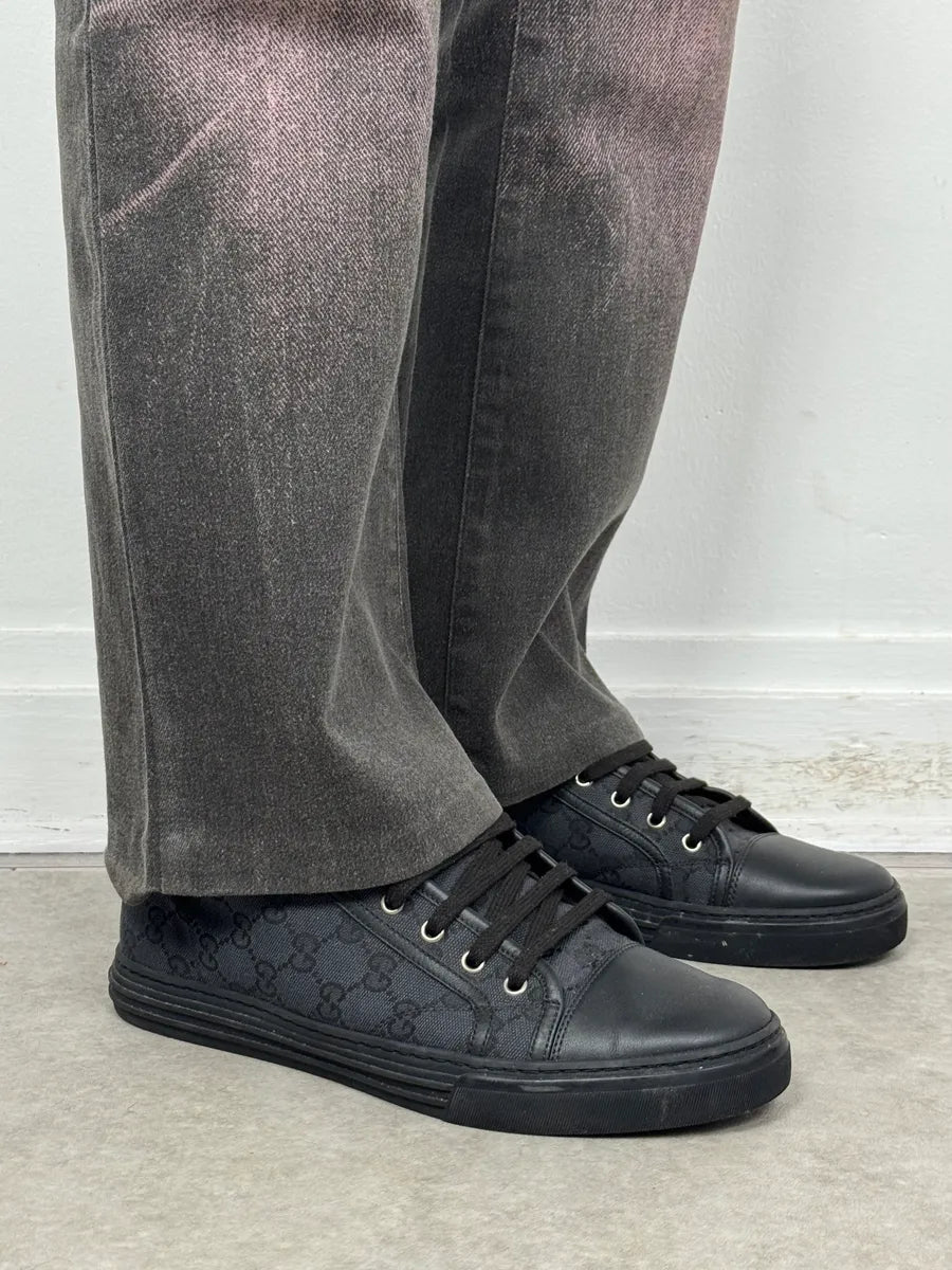 Gucci Black Canvas Monogram High Sneakers oCNBTKy 2