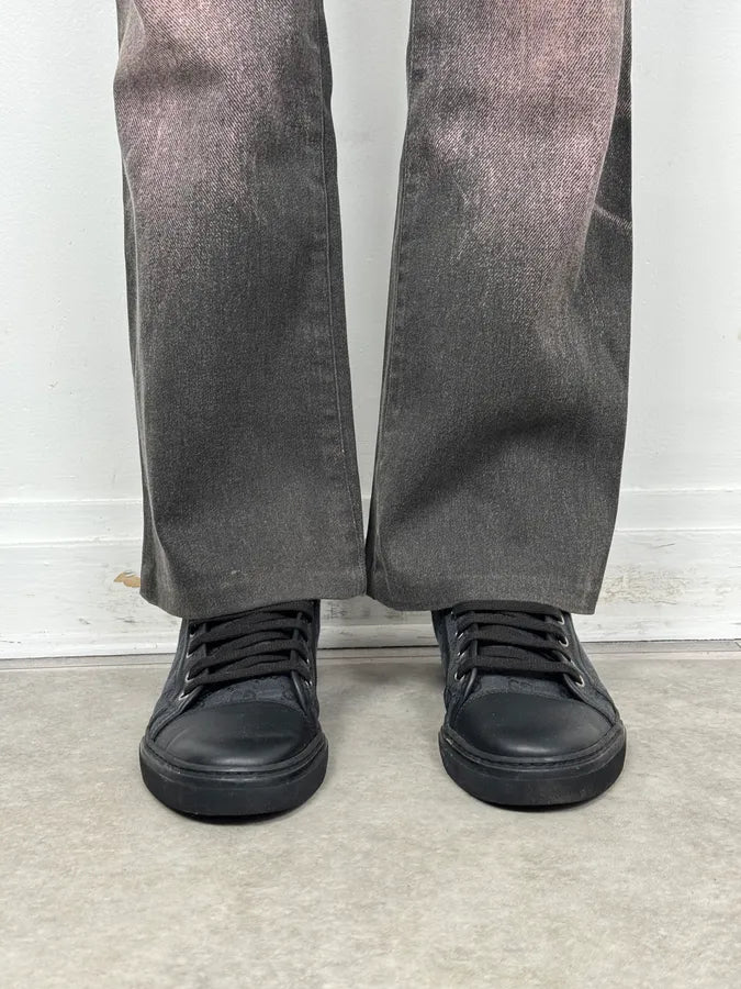 Gucci Black Canvas Monogram High Sneakers oCNBTKy 1
