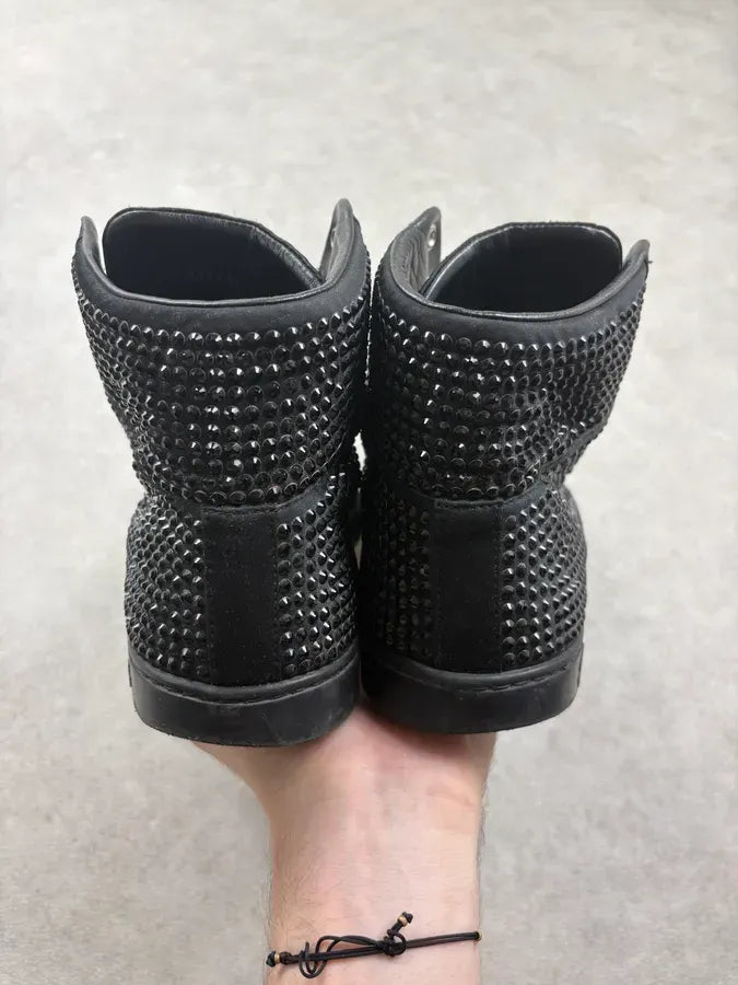 Gucci Black Canvas Studded Swarovski High Sneakers sjPXvOr 6