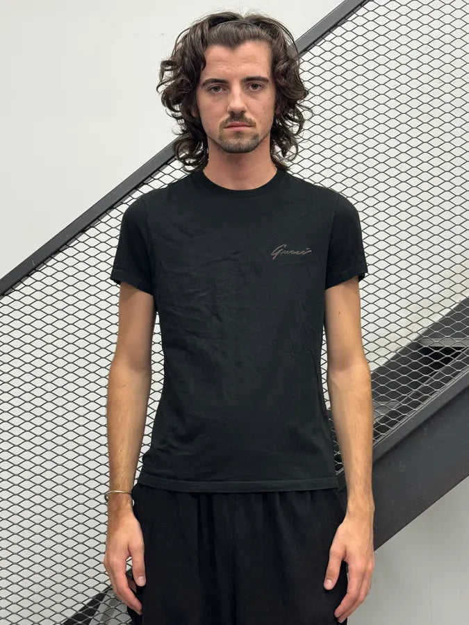 SS2009 Gucci Black Simple Logo T-Shirt NuRUqtf 0