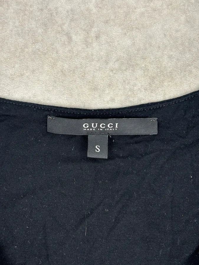 SS2008 Gucci Black Propaganda Bow Tie Top aOGNeqn 7