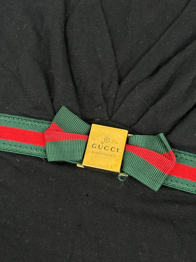SS2008 Gucci Black Propaganda Bow Tie Top aOGNeqn 6