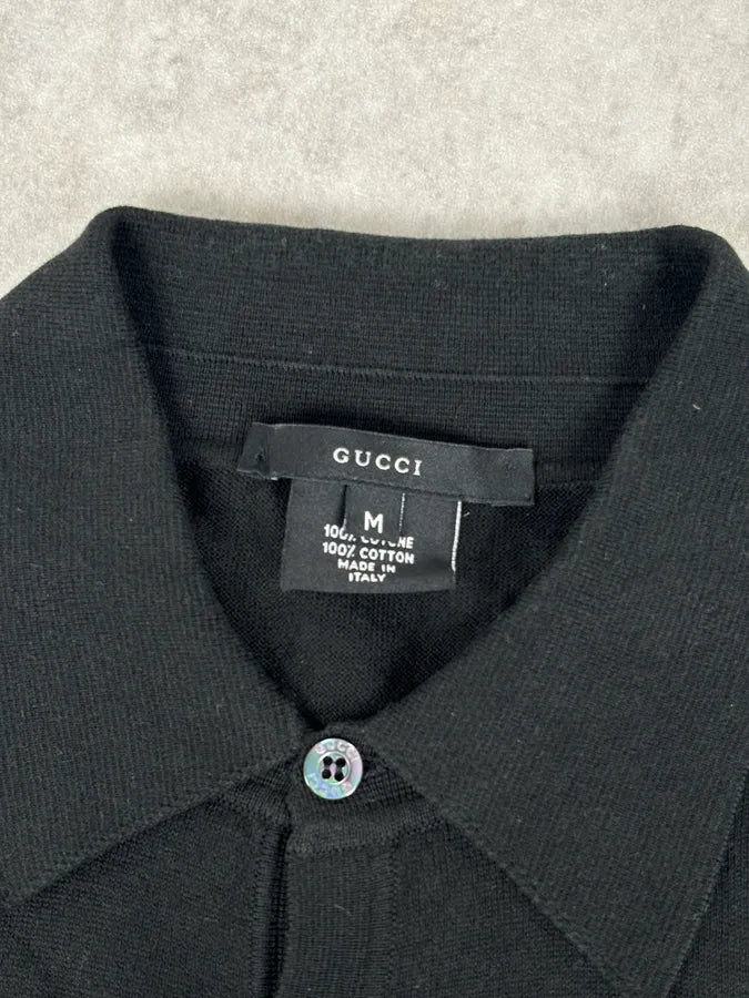 2000s Gucci Black Cotton Minimalist Premium Polo trnOfrc 6