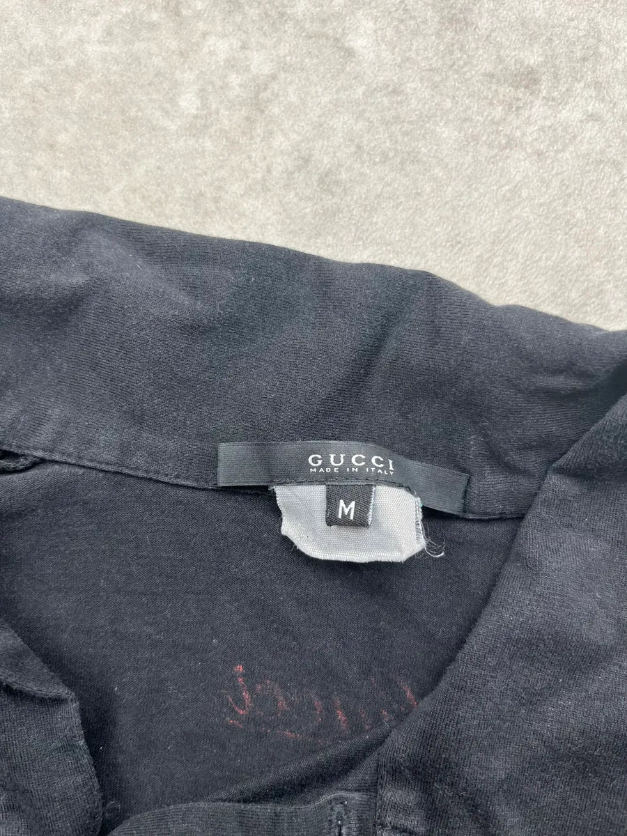 2000s Gucci Black Ruban Graphic Signature Polo ticsUJX 6