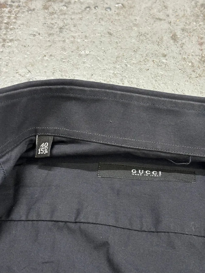 Gucci Black Cotton Military Cargo Shirt RbyQGOU 7
