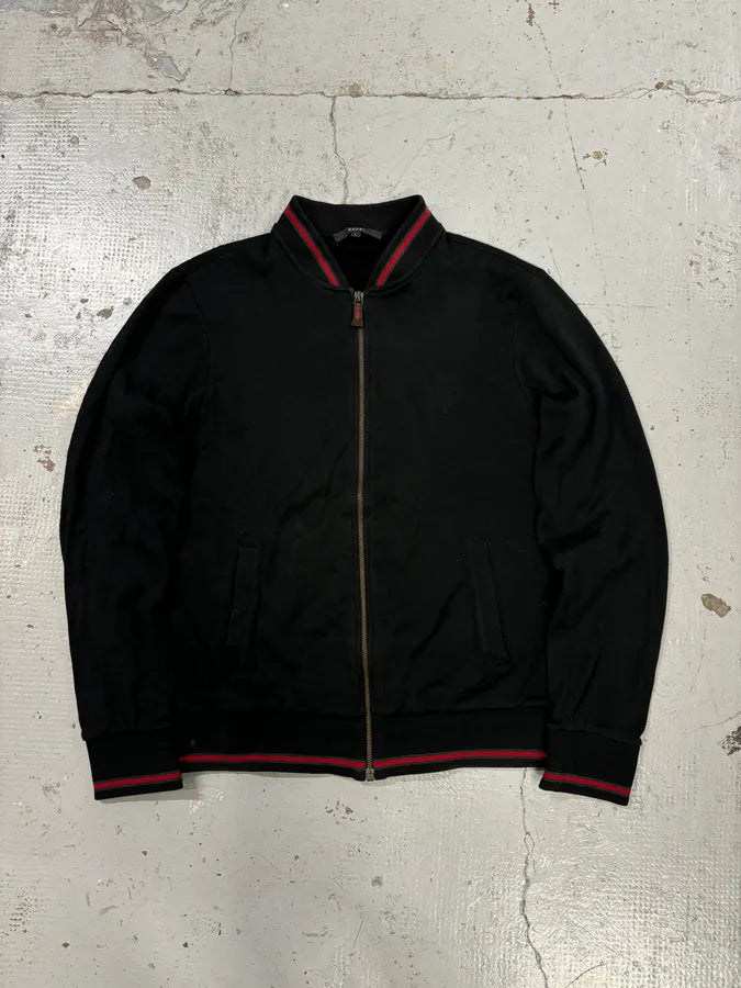 AW2008 Gucci Black Signature Web Stripe Zip-up Hoodie LhlKeRI 0