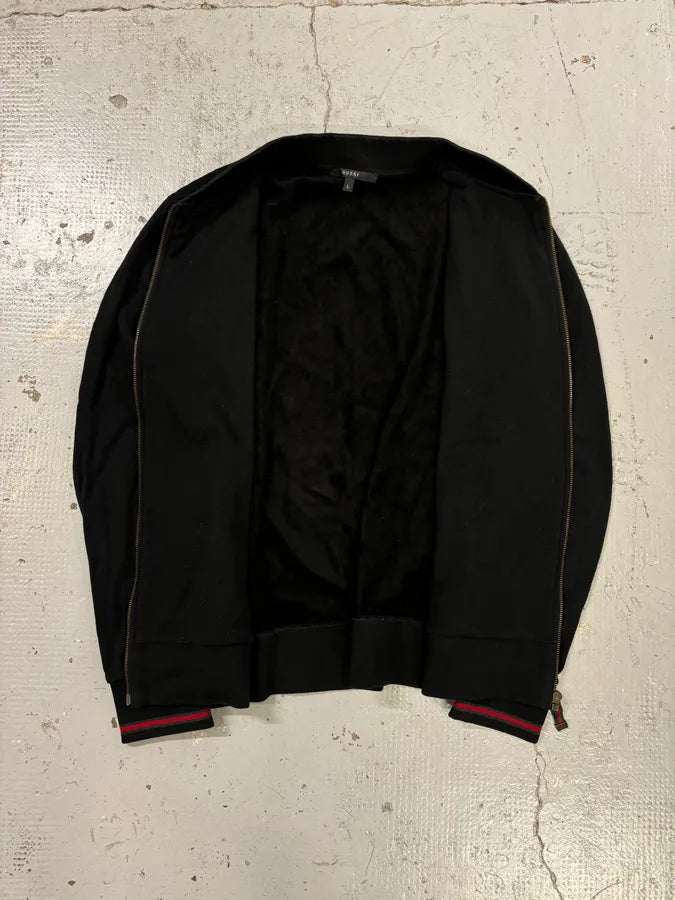 AW2008 Gucci Black Signature Web Stripe Zip-up Hoodie LhlKeRI 6