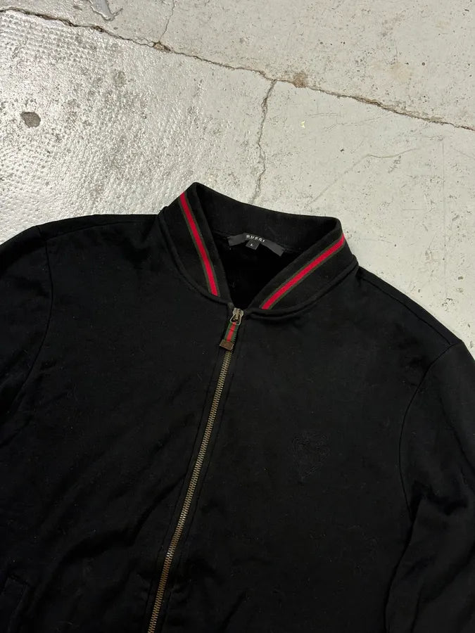 AW2008 Gucci Black Signature Web Stripe Zip-up Hoodie LhlKeRI 3