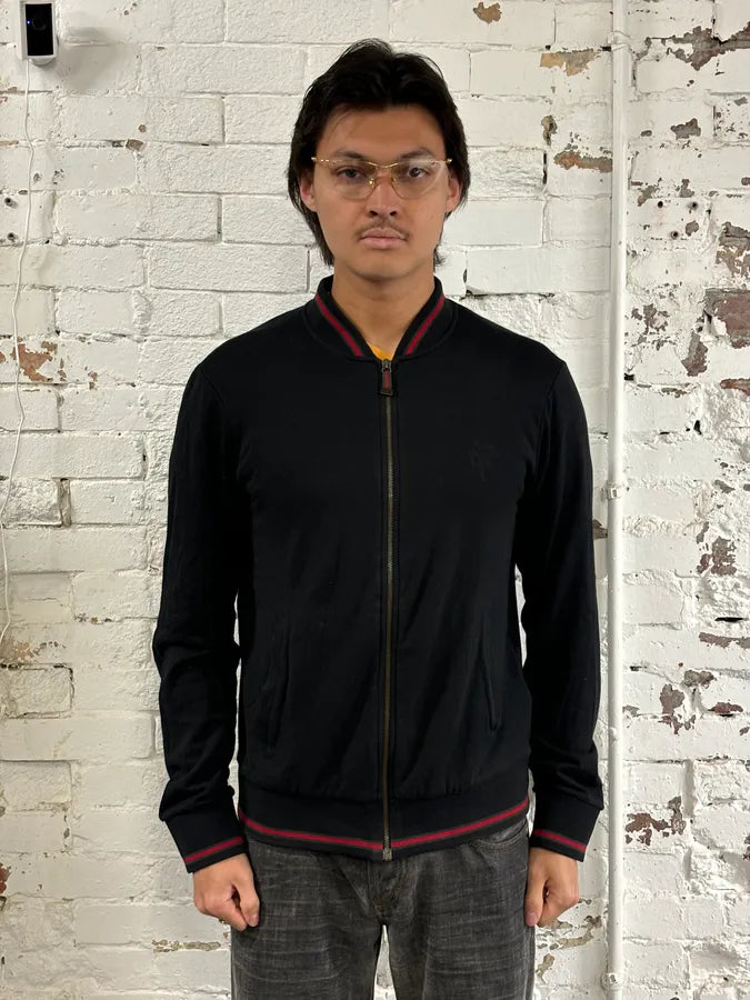 AW2008 Gucci Black Signature Web Stripe Zip-up Hoodie LhlKeRI 1