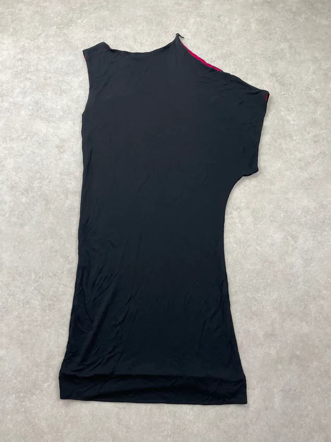 2000s Gucci Black Asymmetric Fuchsia Pink Lined Dress by Tom Ford PkivIEO 3
