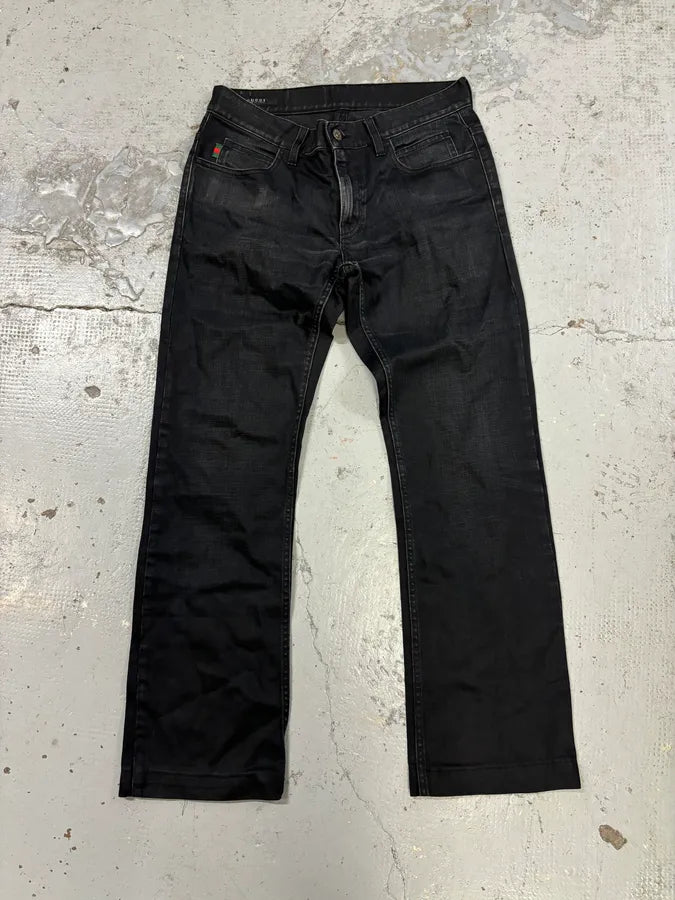 SS2007 Gucci Black Denim Contemporary Jeans mHtPQfe 0