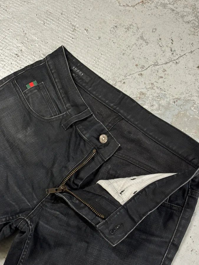 SS2007 Gucci Black Denim Contemporary Jeans mHtPQfe 8